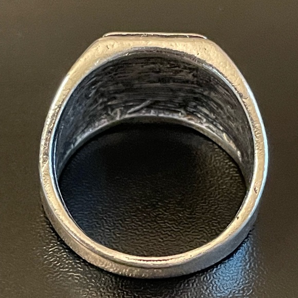 Black obsidian S925 stamped silver ring size 10 - Picture 4 of 8